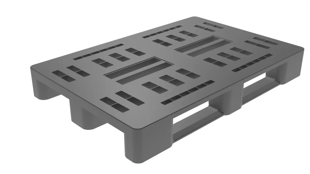 Palette plastique H4 80x120 pour stockage et manutention industrielle