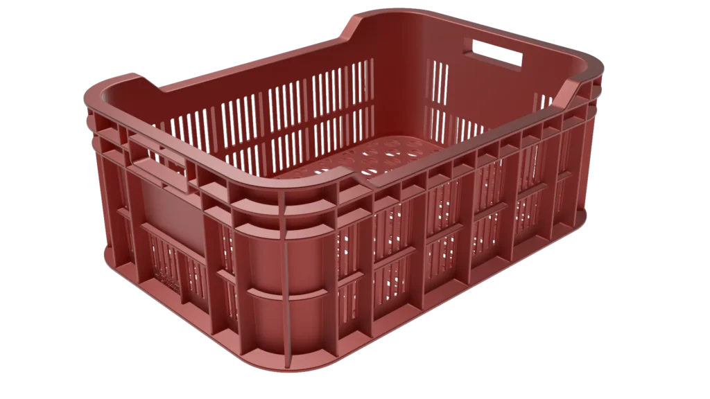 Mini caisse rouge pour le stockage, la manutention et le transport de produits